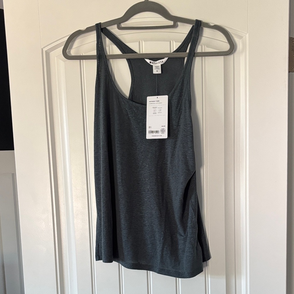 Women's Gray blue Tank Top mixed linen